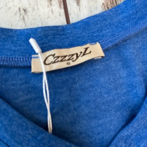 CzzzyL Women’s Nursing Blouse Blue V-Neck Puff Sleeve Top | Size Small | NWT - Picture 10 of 11